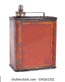 Old Red Metal Oil Can