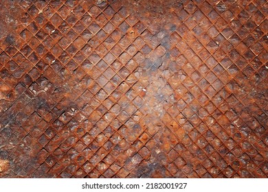 Old Red Rusty Metal Plate