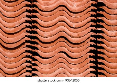 old red tiles background and texture