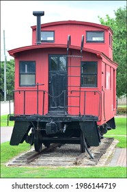 Old Red Train Wagon In Old Katy, Texas