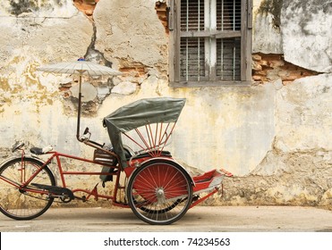 Old Red Trishaw, George Town, Penang