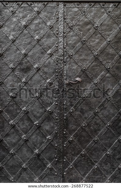 Old Reinforced Door Painted Black Stock Photo 268877522 | Shutterstock