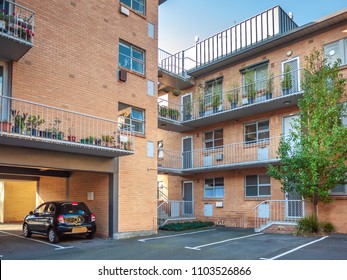 Old Residential Apartment Units In Suburb. North Melbourne, VIC Australia.