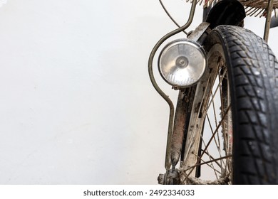 Old retro bicycle, front wheel and headlight - Powered by Shutterstock