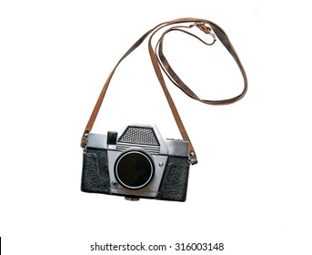 Old Retro Camera Isolated On White Background