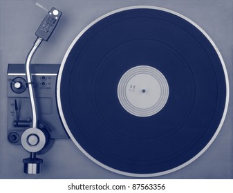 Old Retro Record Player, View From Above