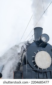 Old Retro Steam Train Close Up Lviv Railway Station