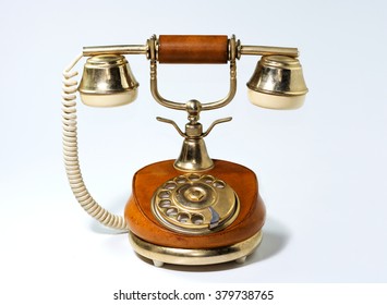 Old Retro Telephone On White Background