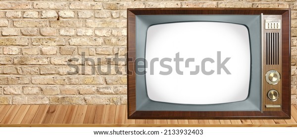old\
retro tube analog TV with blank screen for designer 1960-1970,\
stylish vintage mockup, template for video, concept of eternal\
values ​​on television, retro technologies,\
news