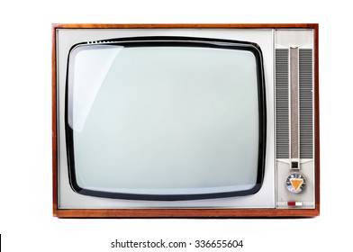 Old Retro Tv Isolated On White Background