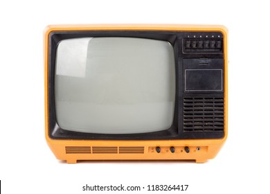 Old retro tv isolated in a white background