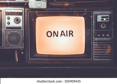Old retro TV with wording  " ON AIR"  decoration