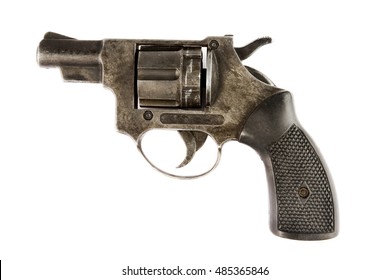 Old Revolver Isolated On A White Background