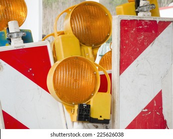 Old Roadblock Signs