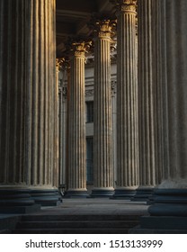 Old Roman Columns During Sunset