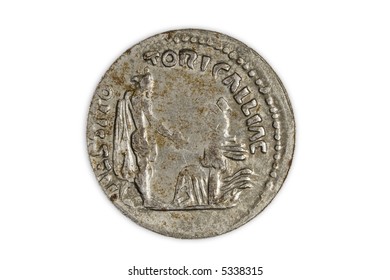 old roman silver coin, HADRIANVS; Hadrian, flipside