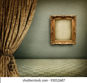 Old Room With Empty Picture Frame