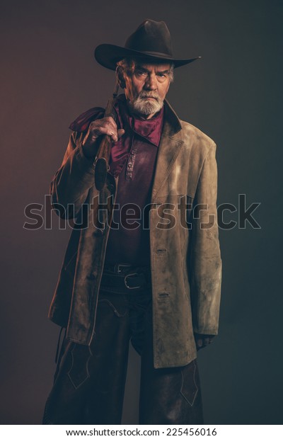 Old Rough Western Cowboy Gray Beard Stock Photo (Edit Now) 225456016