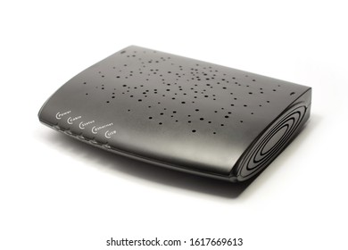 Old Router Isolated On White Background.