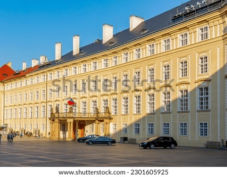 Old royal palace in Prague Castle courtyard, Czech Republic 