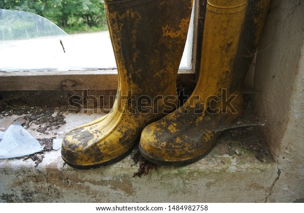 old rubber boots