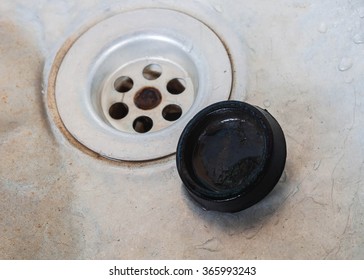 Old Rubber Stopper Of Sink