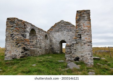 Old Ruin Of Church On Røst In Lofoten Norway. Norwegian Culture.