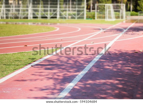 Old Running Track in\
School, stock photo