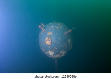 Old Russian Anchor Contact Mine Under Water