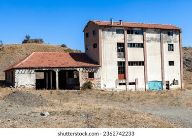 Old, rusted abandoned building of an factory located in Sivas, Turkey.  The symbol of the recession.