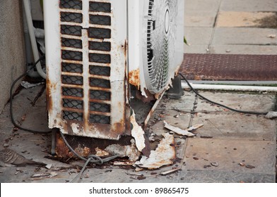 Old Rusted Broken Air Conditioner Fan