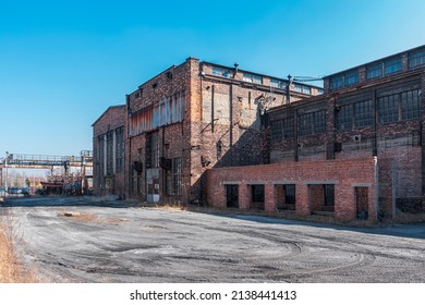 Old, rusted buildings located in Porcelain Factory (Fabryka Porcelany) in Katowice, Silesia, Poland. Industrial architecture from XIX_XX century. 