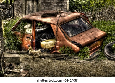 old rusted car (HDR image)