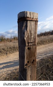 An Old Rustic Gate Post