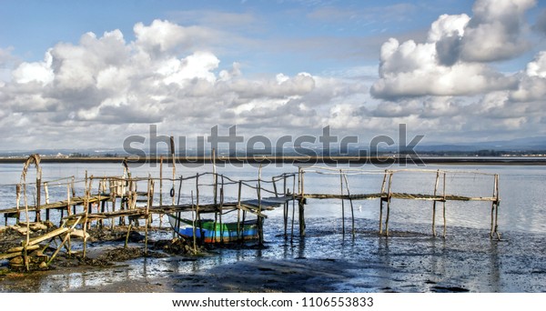 Old rustic pier in Aveiro, Portugal