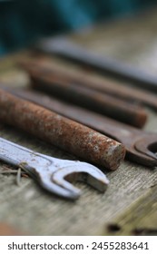 old rustic set of wrenches