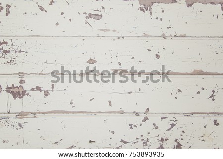 Old rustic white wood table background texture (Cold), 4 panel old retro painted tabletop. Decrepit chipped paint.