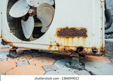 Old Rusty Air Conditioner Outdoor Unit 