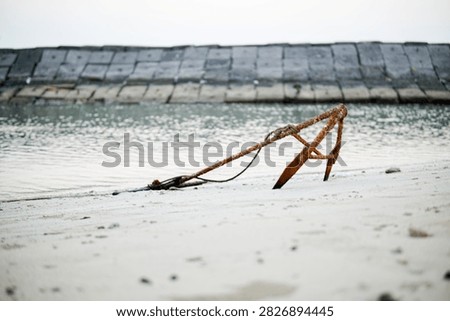 Old Rusty Anchor Resting on a Coastal Beach