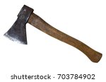 Old rusty axe isolated on a white background 