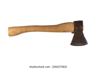 Old Rusty Axe Isolated On A White Background