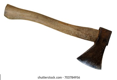 Old Rusty Axe Isolated On A White Background