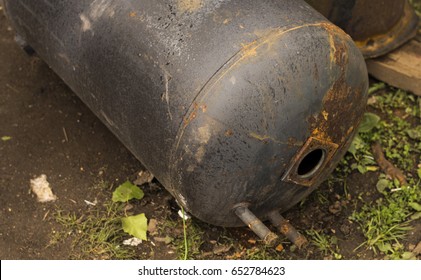 Old Rusty Barrel Of A Boiler Water Heater Flask