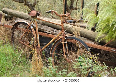 rusted bike frame