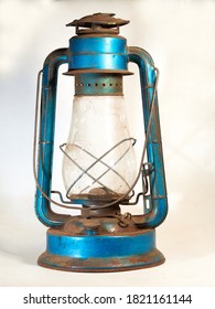 Old Rusty Blue Kerosene Lantern