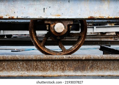 Old Rusty Boat Rail Launch Ramp Reel