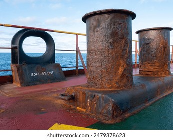 Old and rusty bollard on a ship - Powered by Shutterstock