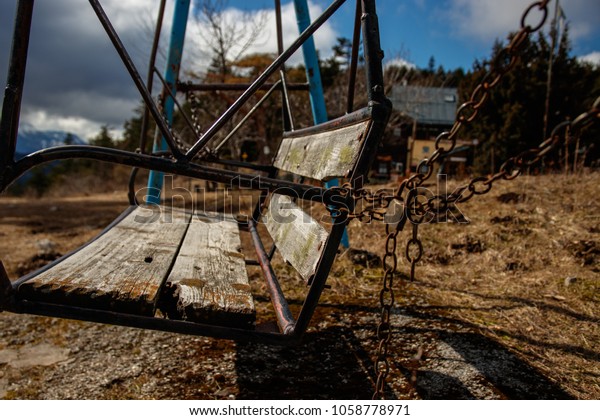 Old Rusty Broken Swing Lost Place Stock Photo Edit Now