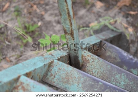 Similar – Image, Stock Photo Old rusty stairs on industrial building