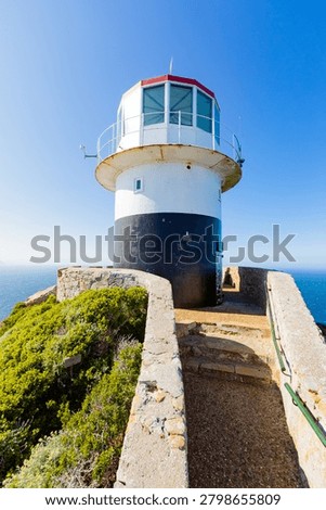 Old rusty, decommissioned lighthouse at Cape Point, Cape Town, South Africa